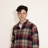 North River Plaid Button Down Flannel Shirt for Men in Red