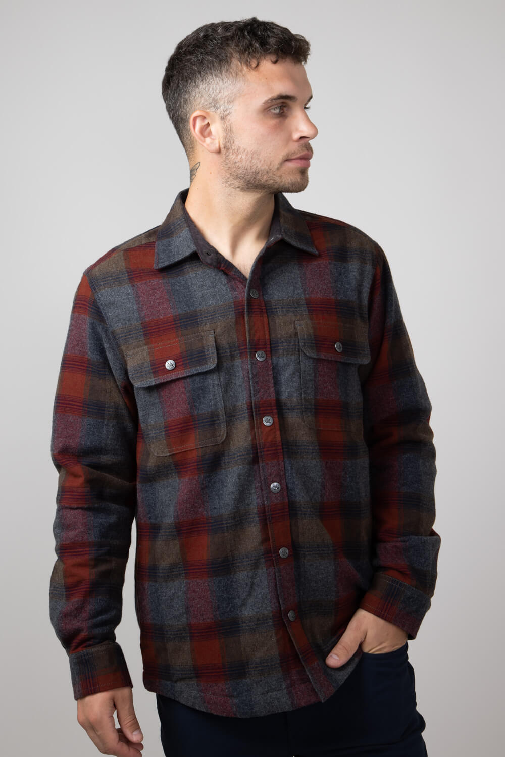North River Waffle Lined Shirt for Men in Biking Red NRM8059 BIKING Glik s