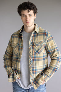 O’Neill Youth Glacier Super Fleece Plaid Shacket for Men in Twill