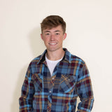 O’Neill Clothing Glacier Plaid Superfleece Shirt Jacket for Men in Blue