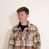 O’Neill Clothing Glacier Plaid Superfleece Shirt Jacket for Men in Khaki