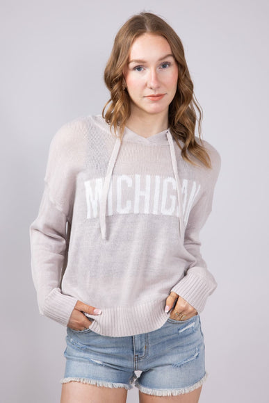 Ocean Drive Michigan Hoodie Sweater for Women in Sand