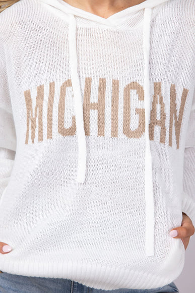 Ocean Drive Michigan Hoodie Sweater for Women in White