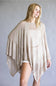 Open Knit Poncho for Women in Taupe