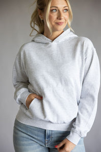 Oversized Fleece Hoodie for Women in Ice Grey