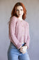 Button Front Cable Cardigan for Women in Faded Mauve
