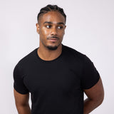 Basic Crewneck Tee for Men in True Black