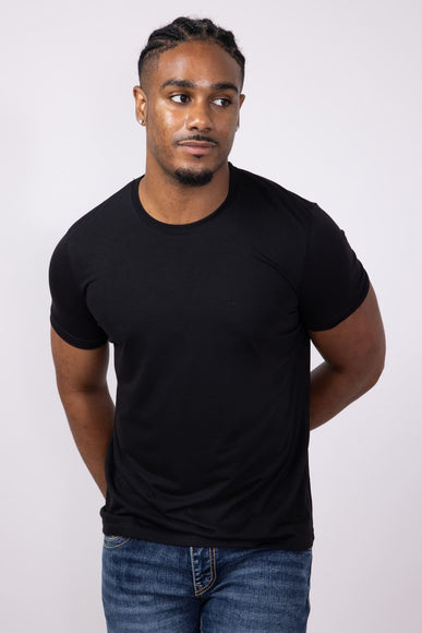 Basic Crewneck Tee for Men in True Black