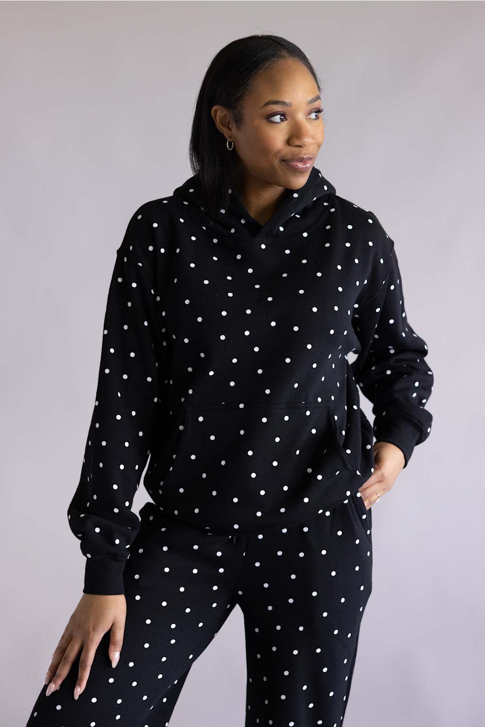 Reflex Jeans Polka Dot Print Hoodie