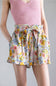 Paperbag Floral Tie Waist Ruffle Shorts for Women in Bay