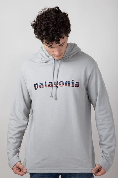 Patagonia Men’s ’73 Lightweight Wildrise Logo Hoodie in Ink Salt Grey