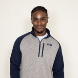 Patagonia Men's Better Sweater 1/4-Zip in Blue/Tan