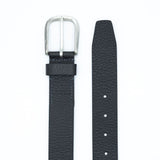Pebble Leather Belt for Men in Black