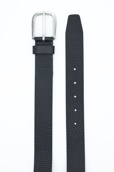 Pebble Leather Belt for Men in Black