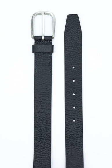 Pebble Leather Belt for Men in Black