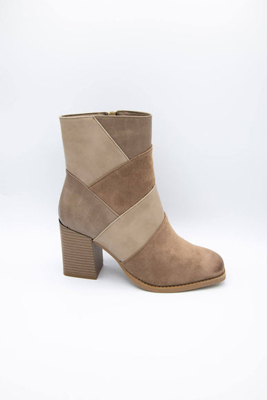 Pierre Dumas Cammy Patch Booties for Women in Taupe