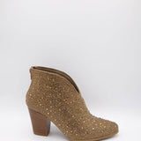 Pierre Dumas Ryder Rhinestone Ankle Cowboy Booties for Women in Gold