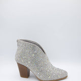 Pierre Dumas Ryder Rhinestone Ankle Cowboy Booties for Women in Silver