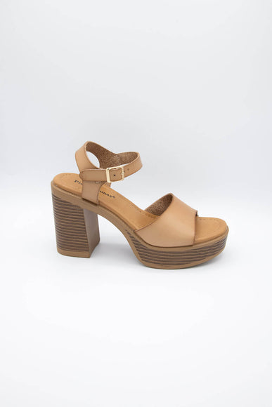 Pierre Dumas Vikki Platform Wood Heels for Women in Nude