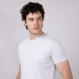 Basic Crewneck T-Shirt for Men in Speckled White