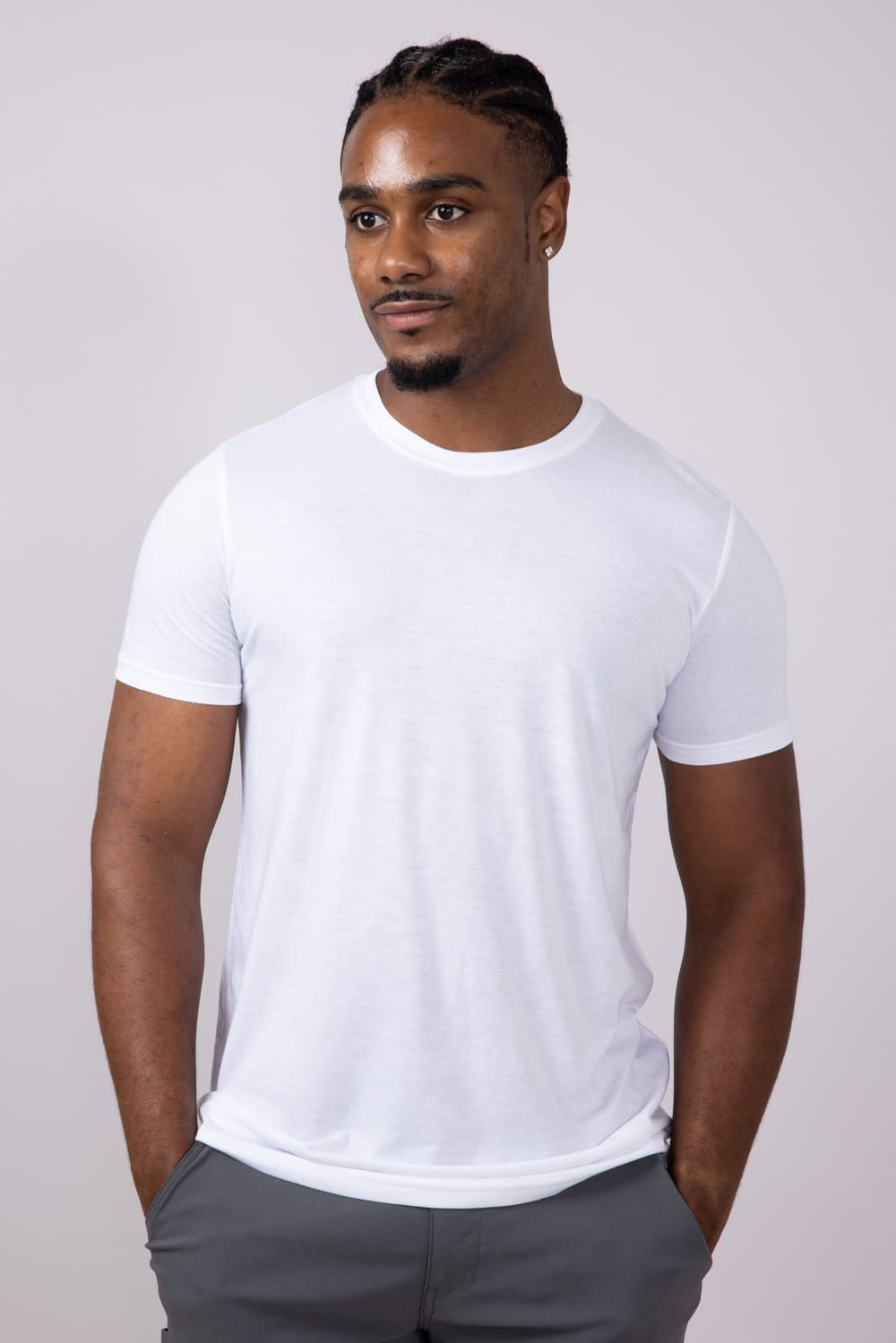 Basic Crewneck Tee for Men in White