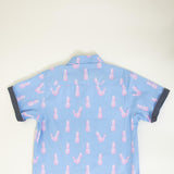 Youth Pineapple Button Up Top for Boys in Light Blue