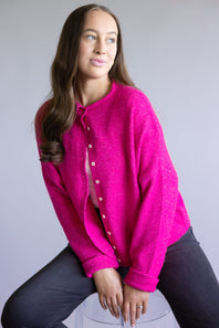 Things Between Piper Cardigan for Women in Fuchsia Pink
