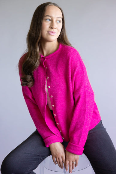 Things Between Piper Cardigan for Women in Fuchsia Pink