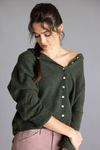 Things Between Piper Cardigan for Women in Hunter Green
