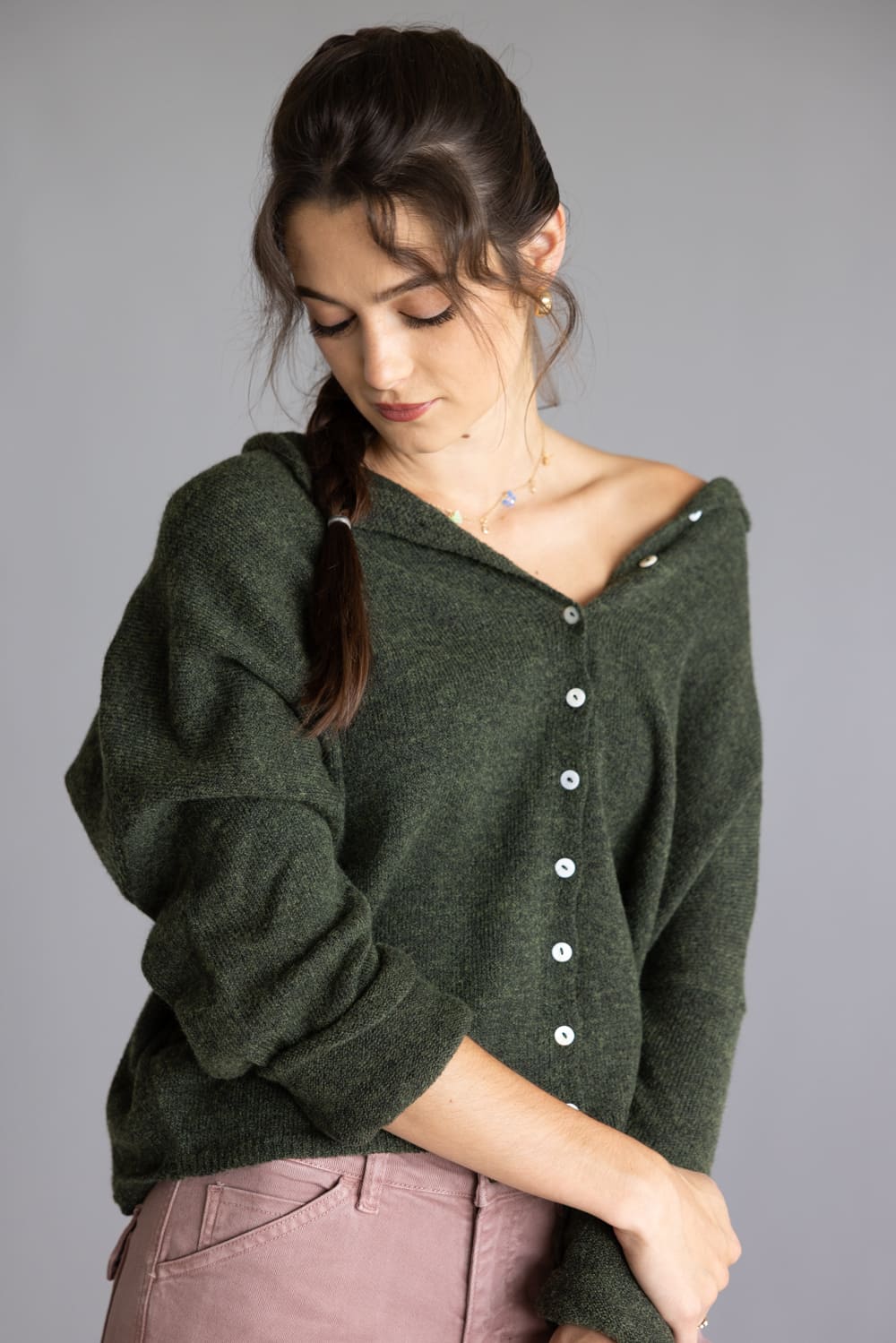 Things Between Piper Cardigan for Women in Hunter Green