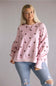 Polka Dot Oversized sweatshirt pink burgundy 