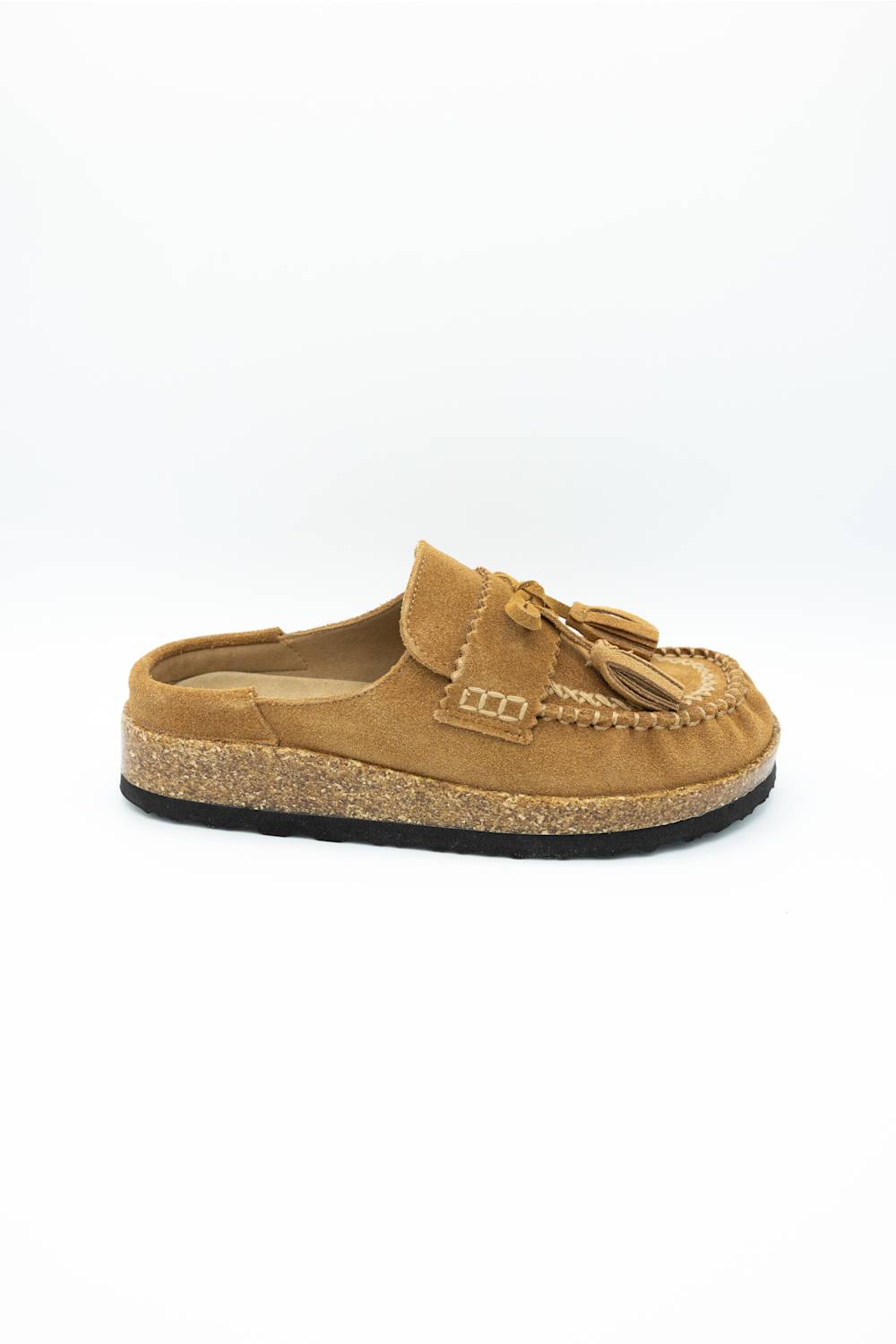 Project Cloud Calipso Suede Mules for Women in Honey Brown