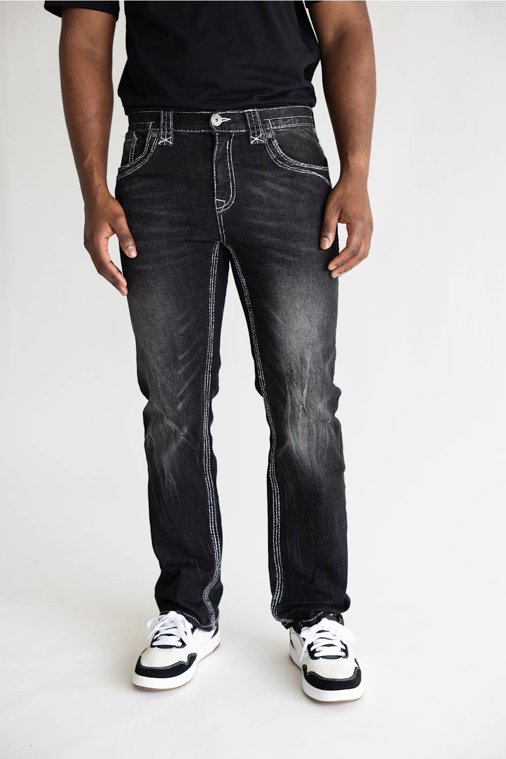 Pure Luck Rhythm Bootcut Jeans for Men in Black