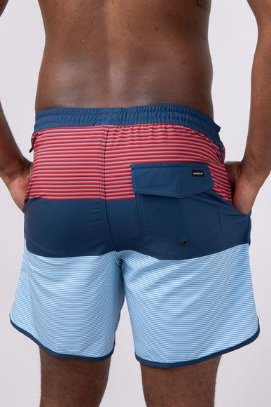Quiksilver Surfsilk Tijuana Striped Volley 7” Shorts for Men in Navy