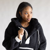 Two Tone Pullover for Women in Black