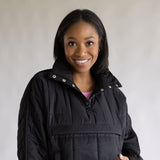 Quilted Pullover for Women in Black