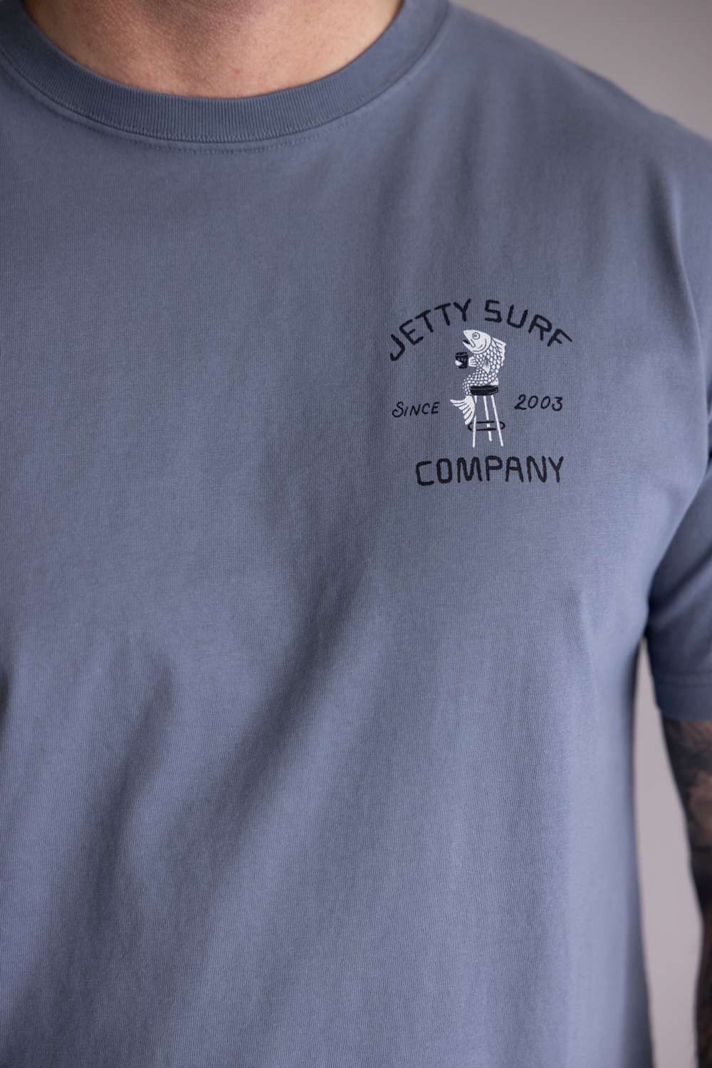 Jetty Raw Bar T-Shirt for Men in Fog