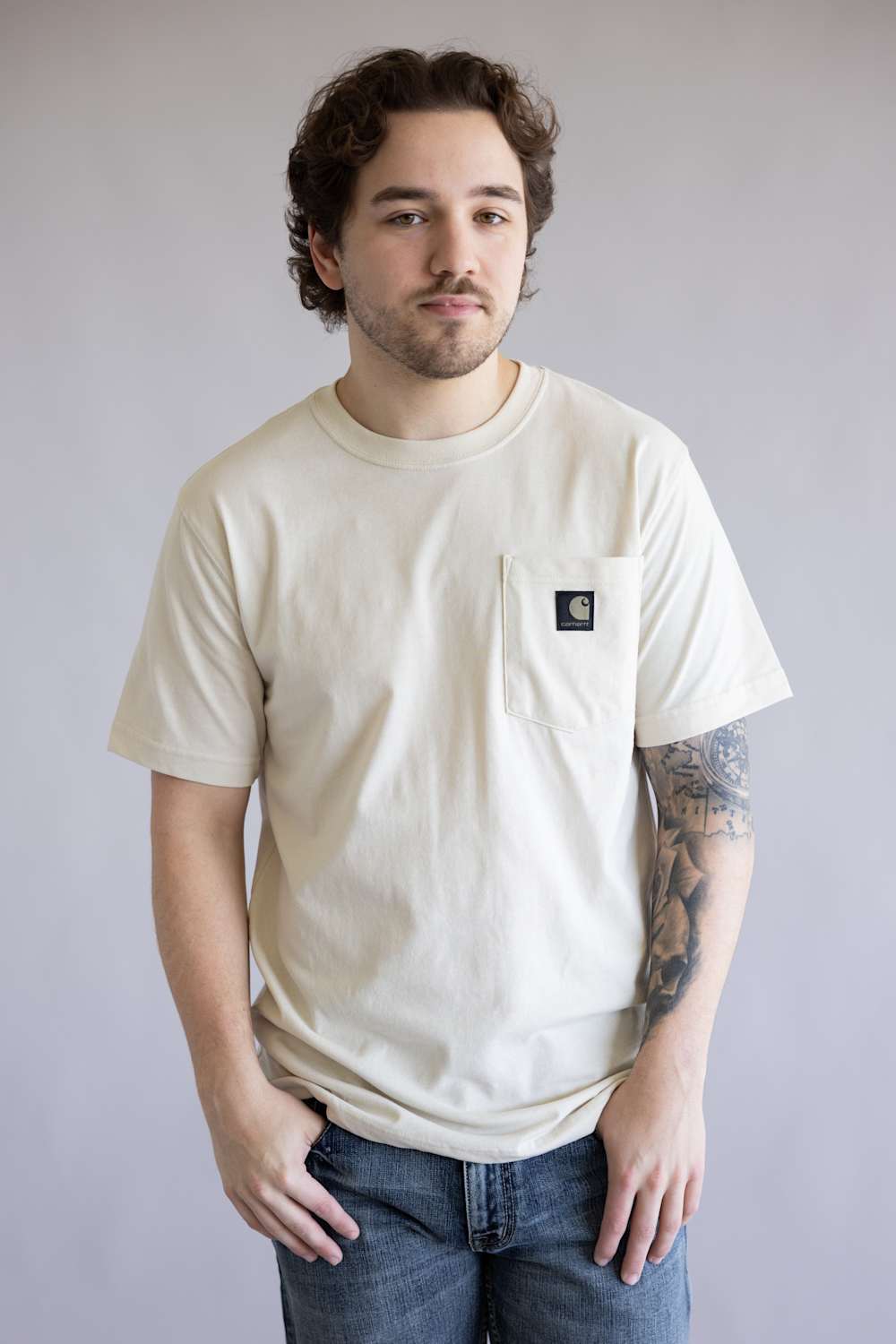 Carhartt Irvine Relaxed Camo T-Shirt for Men in Oatmilk