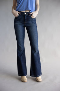  Risen High Rise Tummy Control Flare Jeans for Women 