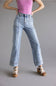 Risen High Rise Crop Straight Jeans for Women