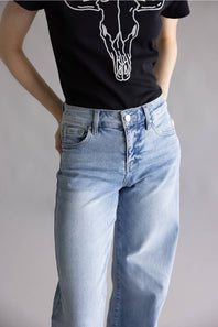 Risen High Rise Tummy Control Palazzo Jeans for Women