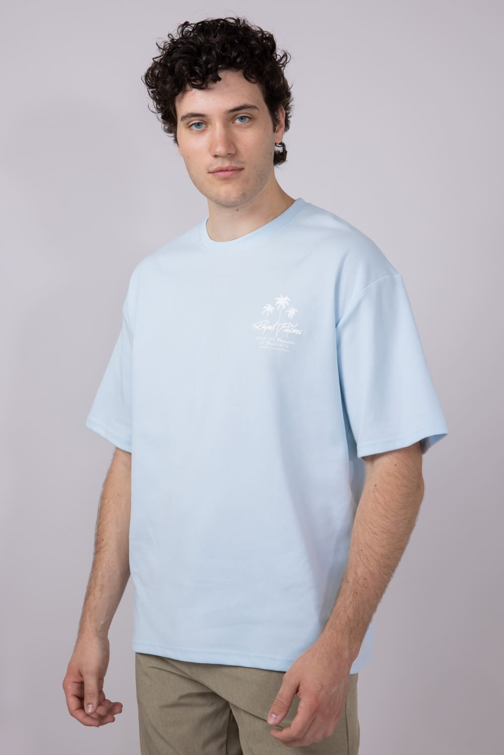 Royal Palms T-Shirt for Men in Light Blue