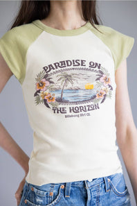 Billabong Horizon Raglan Knit T-Shirt for Women in Cactus 