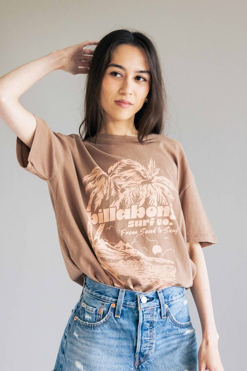 Billabong Sand to Surf T-Shirt for Women in Brown Stone  | BL000517W-BRST