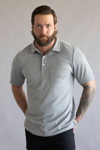 Weatherproof Vintage Diamond Polo Shirt for Men in Heather Grey