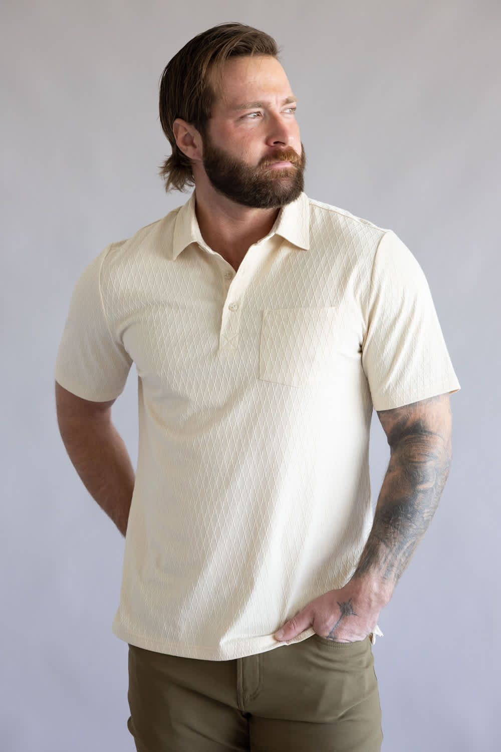 Weatherproof Vintage Diamond Polo for Men in Turtle Dove | S2631798GK-TURTLE DOVE