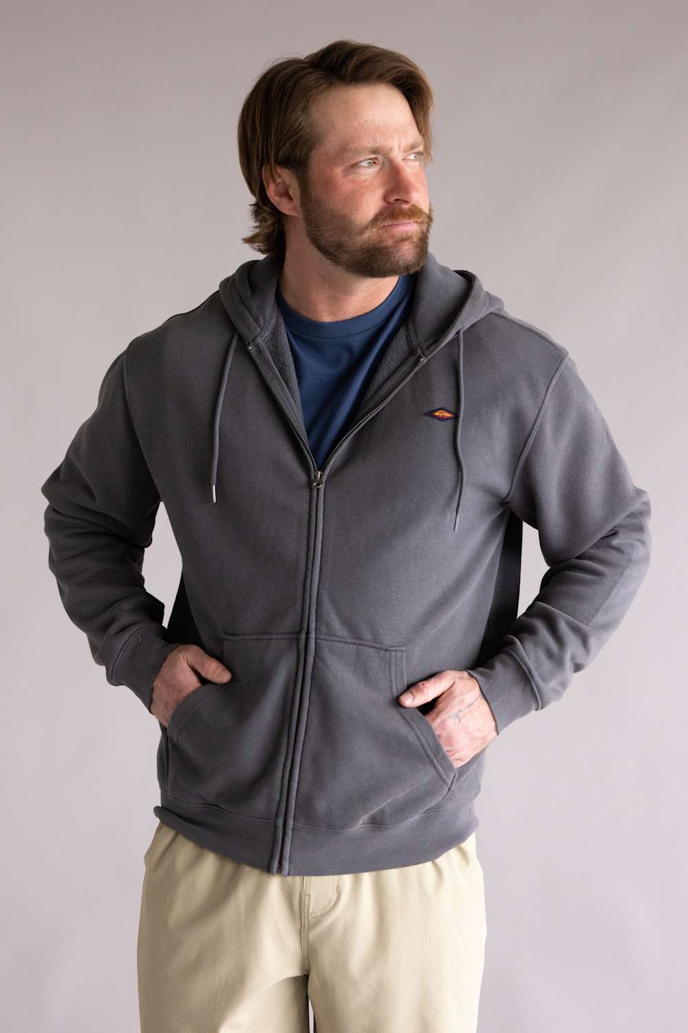 Quiksilver Saltwater Zip Hoodie for Men in Iron Gate