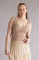 Scallop Tank Top for Women in Light Taupe