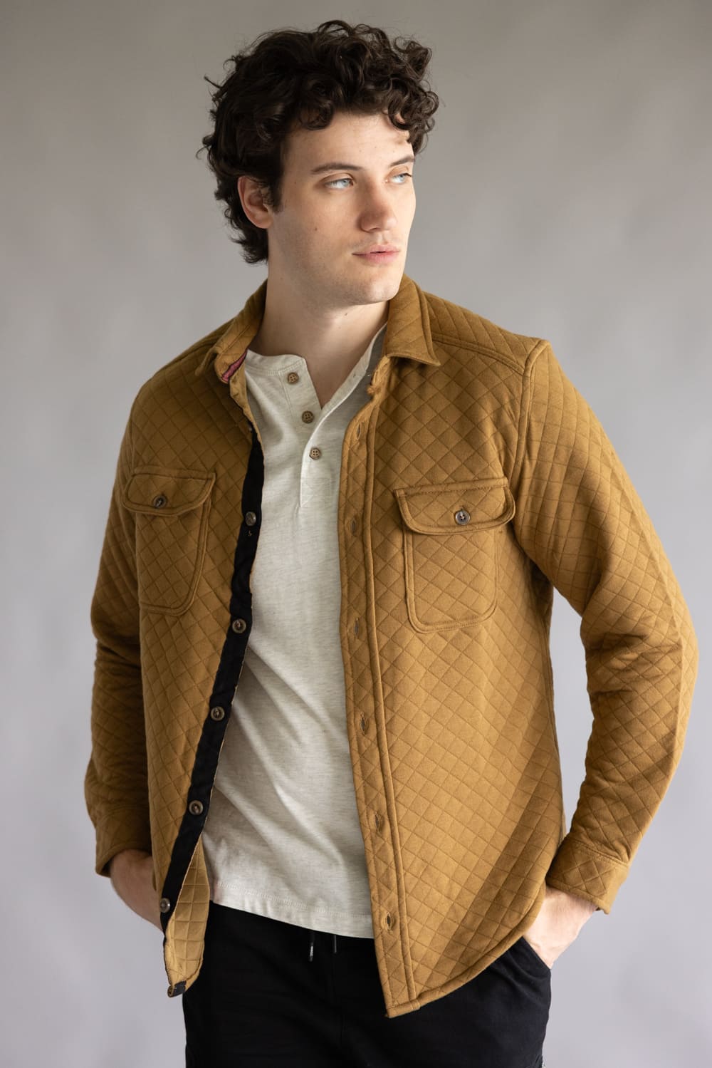 1897 Original Quilted Shirt Jacket for Men in Earth