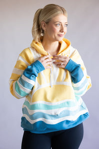 Simply Southern Sun and Sea Patch Hoodie for Women in Yellow